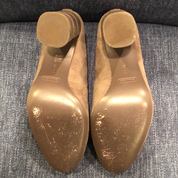 Coach Grey Suede Heels, Size 7, includes box - Picture 4 of 6